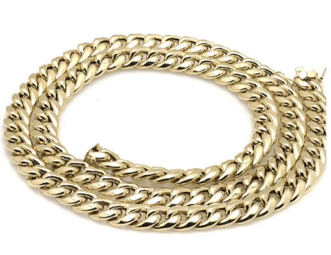 Italian 10k Solid Real, Gold Chains - Miami Cuban, Franco, Rope, Figaro, Curb, Byzantine - FedEx Insured Shipping USA Canada/