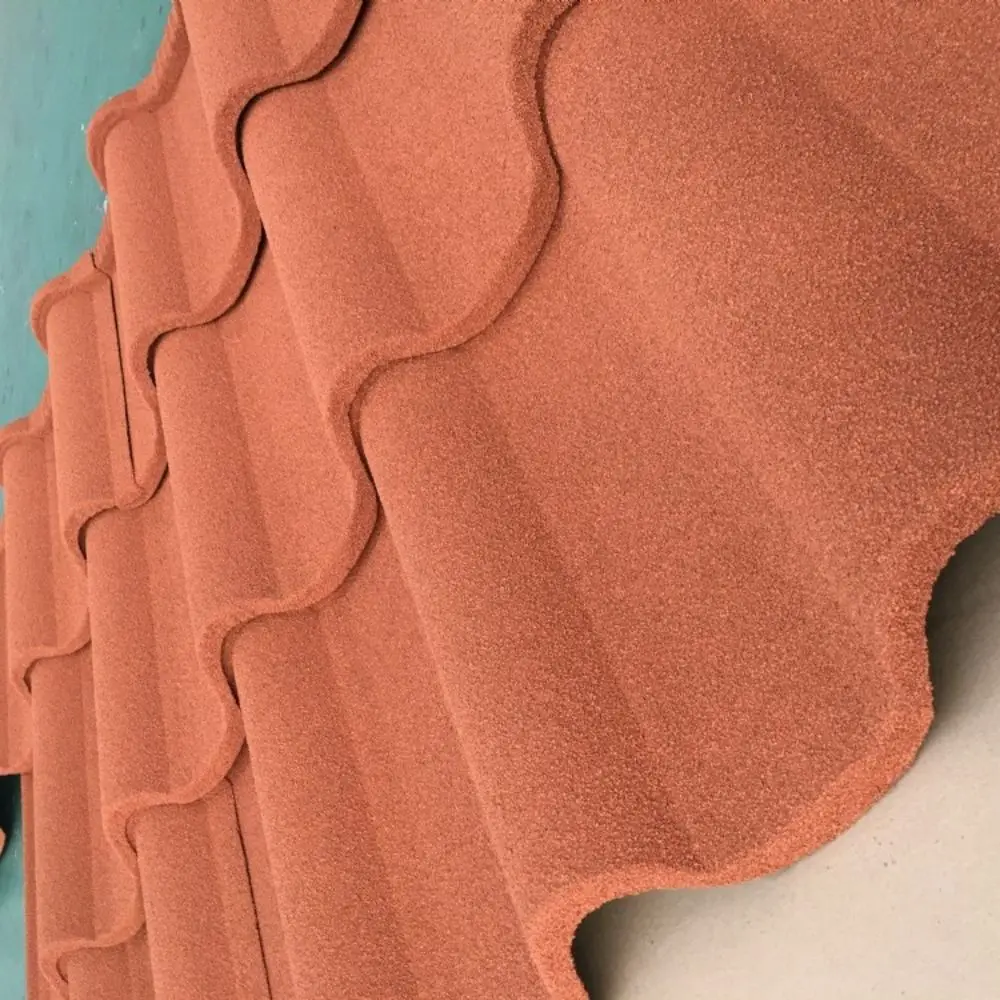China Roof Tile Roofing Sheet Galvanlume Stone Color Coated Metal Roof Tiles Factory Price