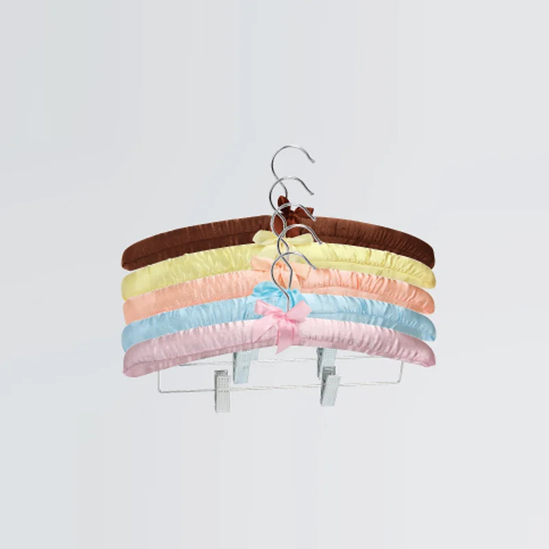 colorful satin padded wall mounted clothes rack cabinet anti slip hanger