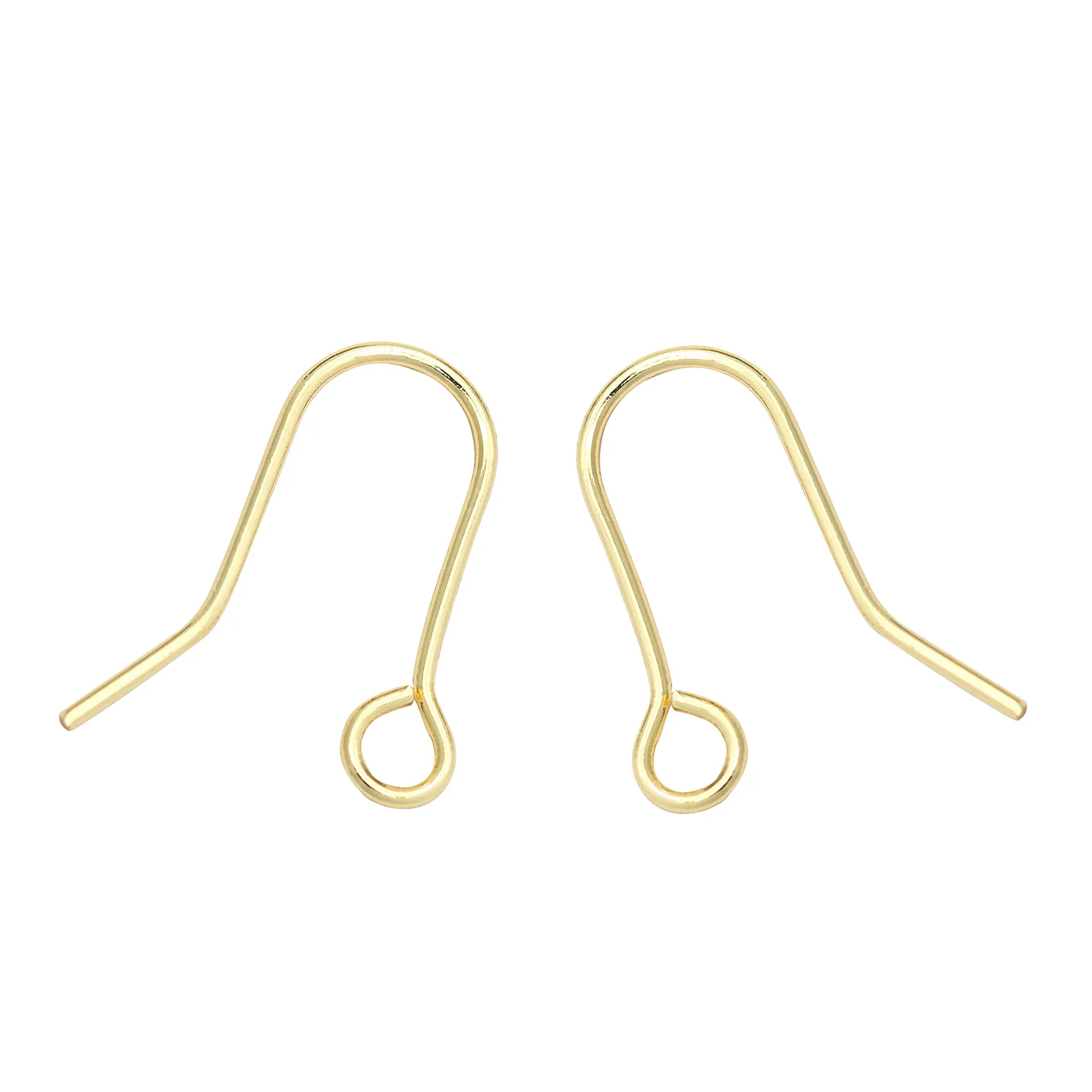 Factory Wholesale 14k Gold Plated Fish Hook Shaped Earrings Hooks