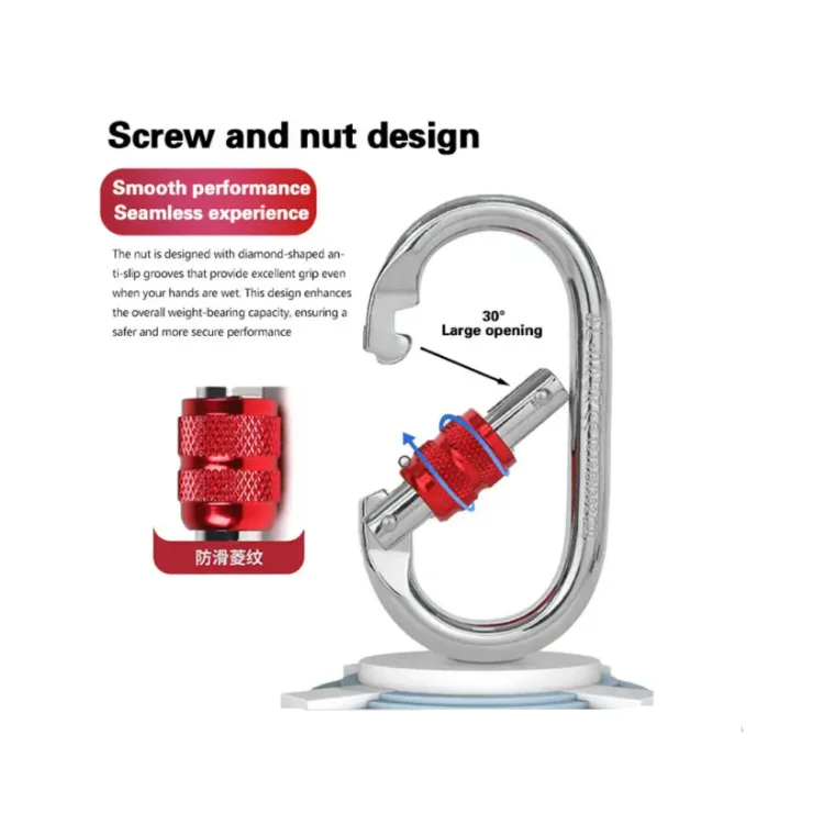 ZY New Year sales 7 Heavy Duty Hammock Locking Ring Clips Hook Safety Screw Gate Aluminum D Shaped Carabiner
