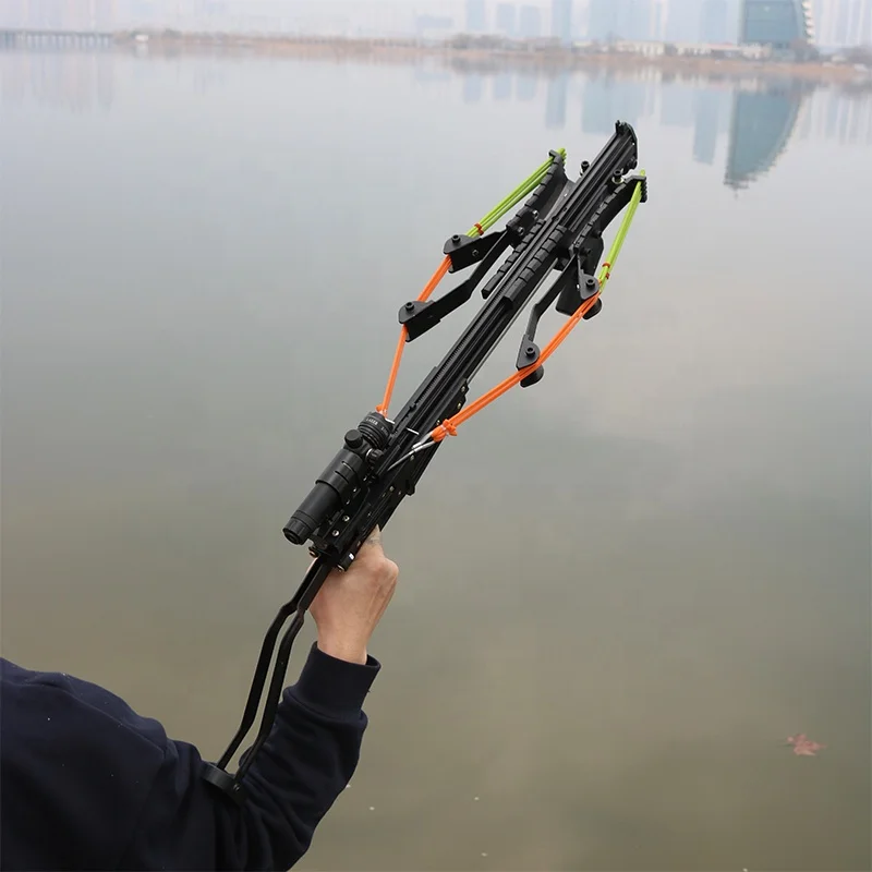 Hot Selling Fishing Hunting Equipment Slingshot With 8-Strands Rubber Bands