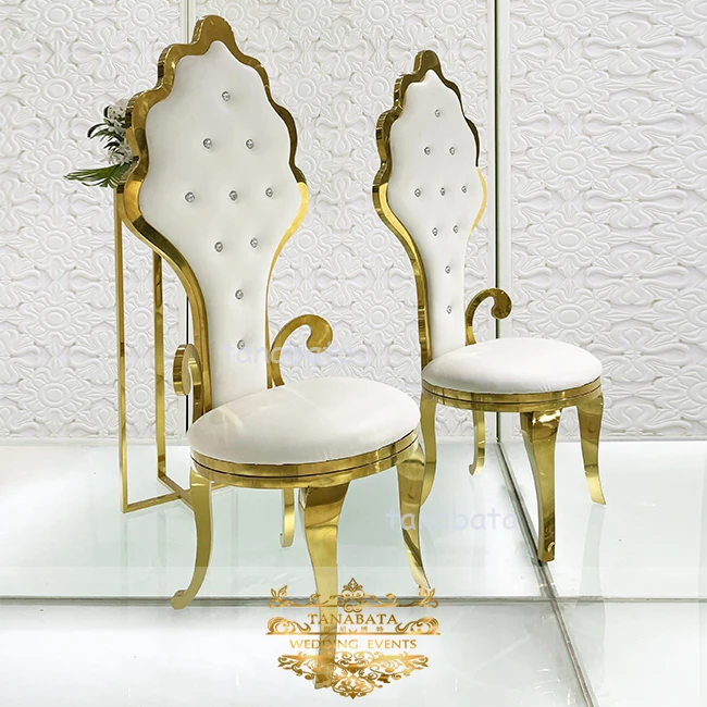 unique design stainless steel leather seater royal wedding king throne wedding chair