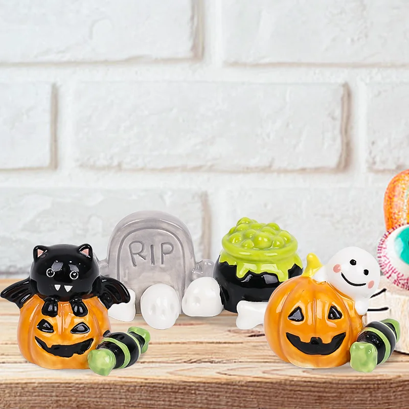 Halloween Ceramic Ghost Pumpkin Tombstone  Indoor Party Table Top Decoration Halloween decoration