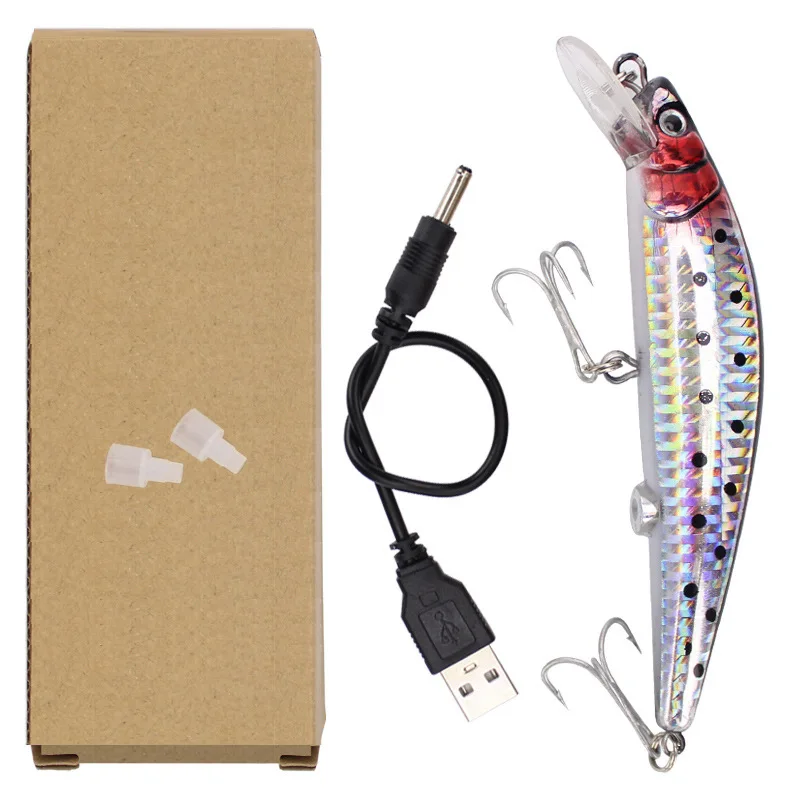 USB зарядка палка Джеркбейт Электрический 120 мм 19 г Minnow вибрации действий мигающий светодиод ночная рыбалка приманка подергивание жесткая наживка