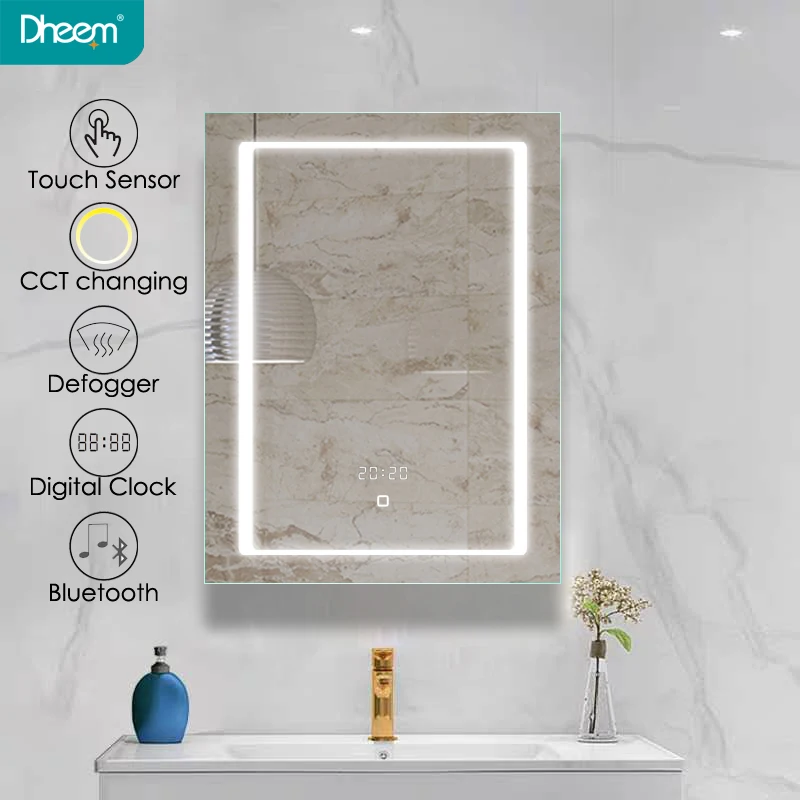 
Dheem Foshan Modern Bathroom Smart LED Vanity Makeup Mirror with Blue Speaker 