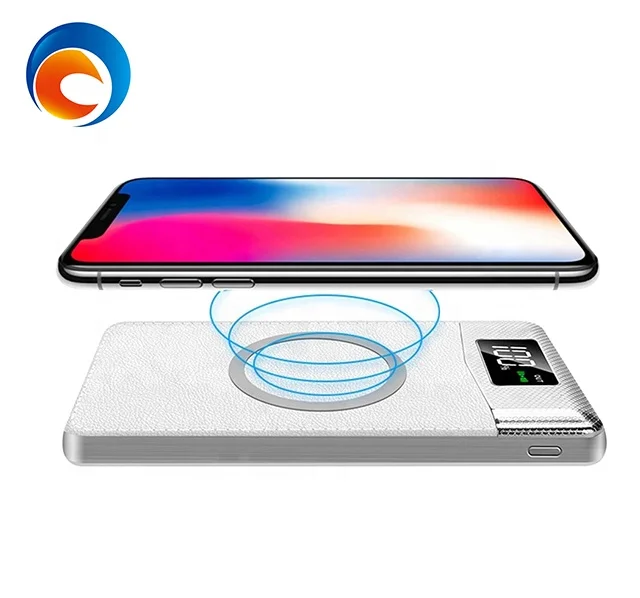 Высокое качество wireless power bank 10000 мАч тонкий 2 порта USB с светодио дный дисплей Портативный Qi мобильное зарядное устройство power bank