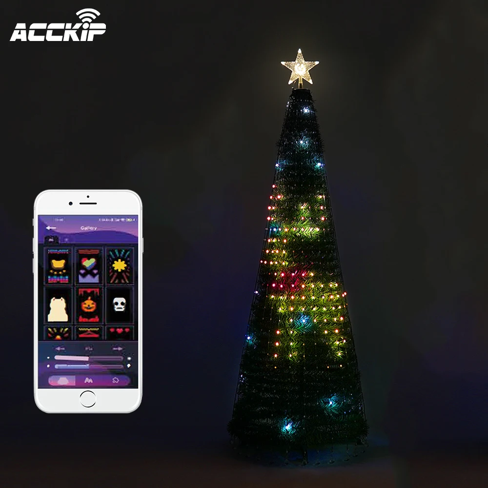  Christmas Smart Light String Point Control RGB Magic Lantern Beads DIY Text Animation Voice Tuya APP