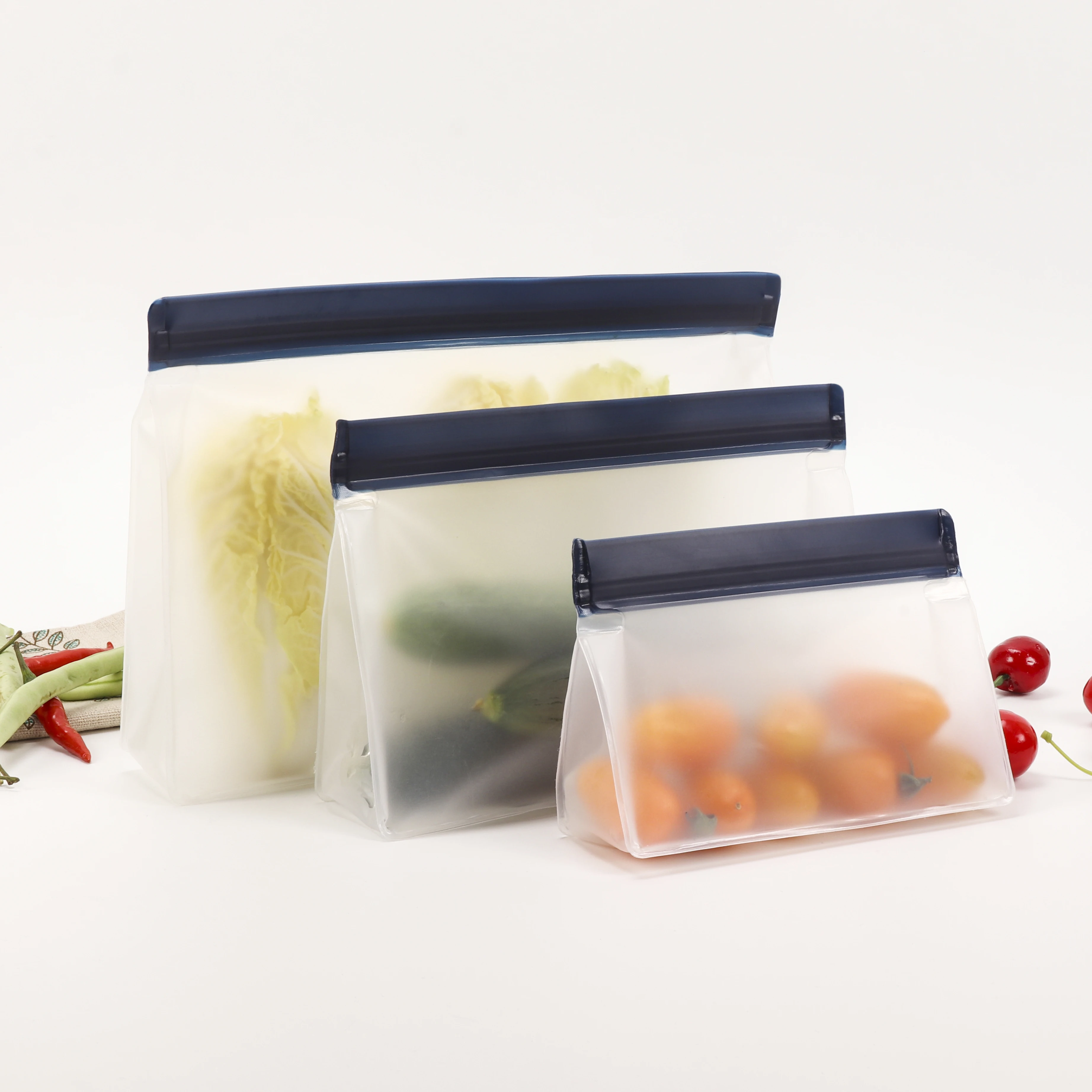 Wholesale Fresh Sealed Freezer Bags Reusable Food Storage Bags With Ziplock