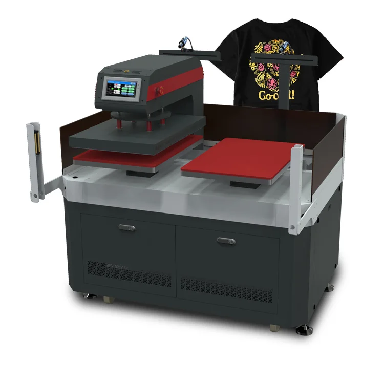 FACTORY HOT SALE 40*60 cm automatic pneumatic PET DTF film or sublimation paper heat press machine for t-shirt heat transfer
