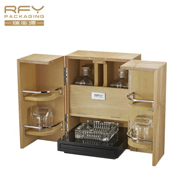 
Сублимационный подарочный набор для вина под заказ, двойные бокалы, деревянная коробка для вина 