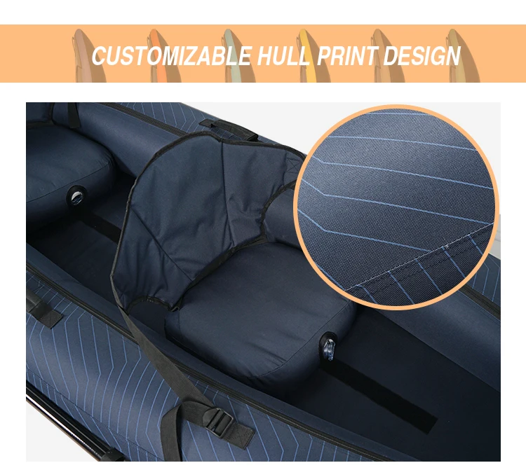3M single seat 600D coated nylon oxford fabric customized design pvc inflatable kayak boat canoe for fishing and whitewater