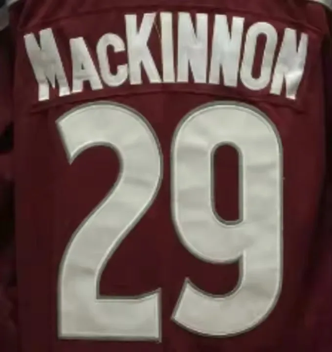 Высококачественная Национальная хоккейная Майка Colorado Nathan Mackinnon