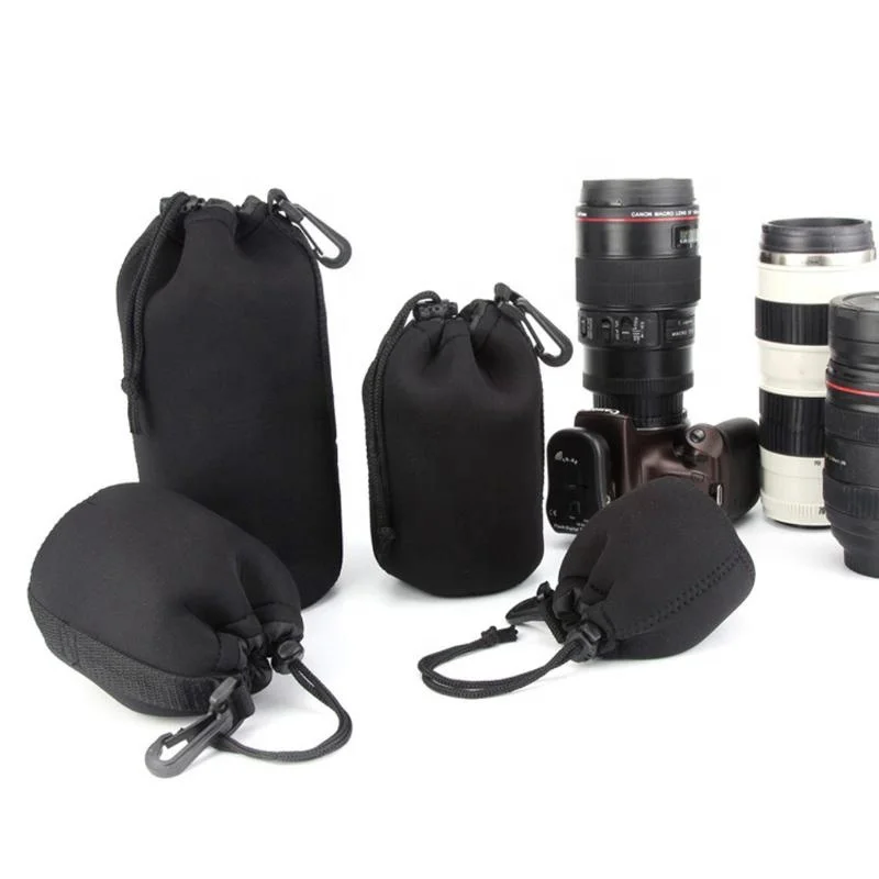 S M L XL Neoprene Waterproof Soft Digital Camera Lens Pouch bag Case Small Middle Large Extra Big Size Protector Nylon