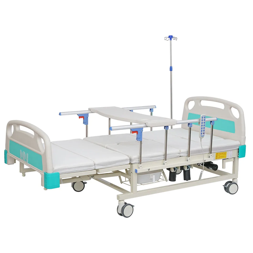 Hospital Furniture 3 Function Medical Electric Adjustable ABS Patient Nursing Bed for manufacturer sale