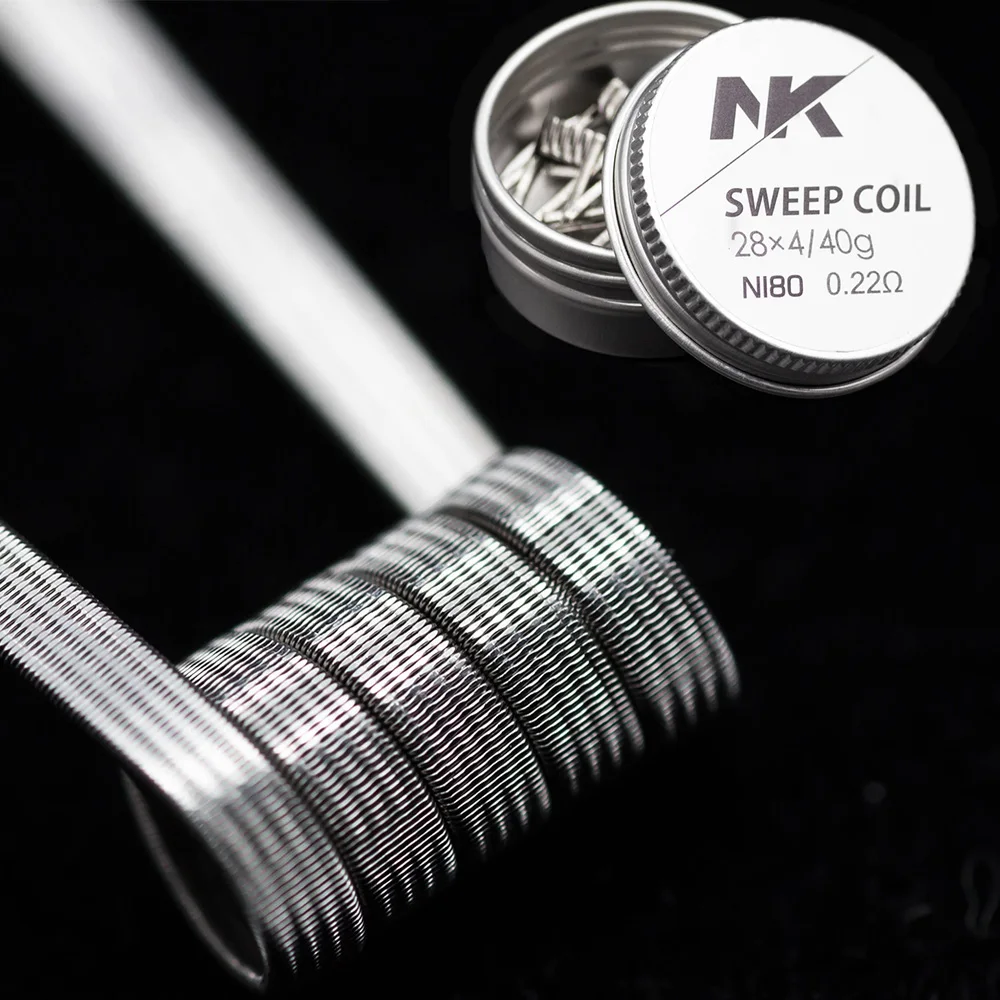 NK new products nichrome 80 quad fused clapton 28*4/40ga prebuilt coil box mirror style for rda mods
