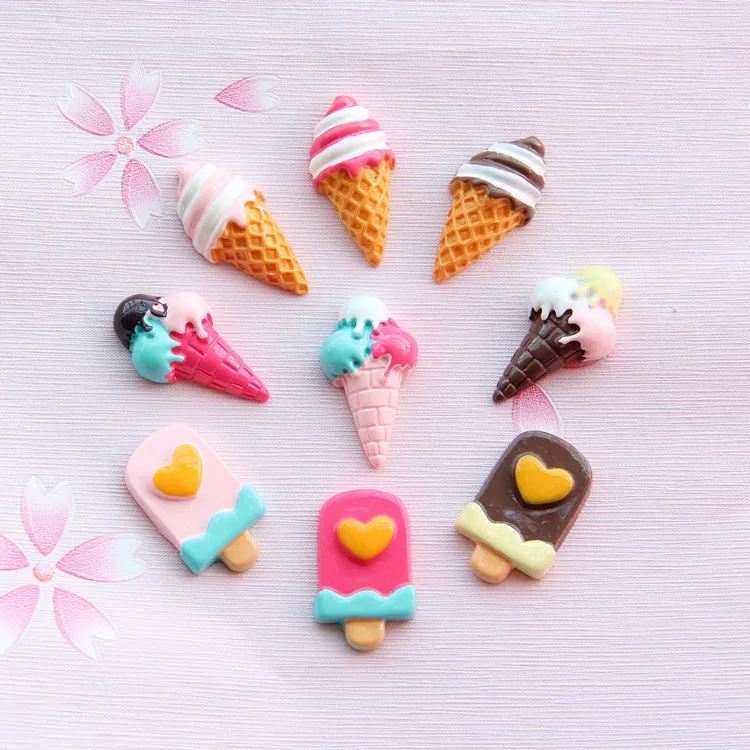 
New large resin ice cream DIY mobile phone shell earrings patch summer jewelry accessories 