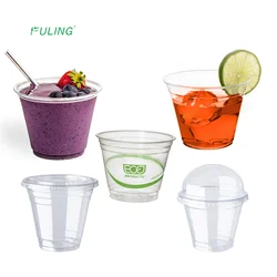 Custom logo printed 12 16 20 24 32 oz plastic milkshake disposable plastic PP clear takeaway cups with lids