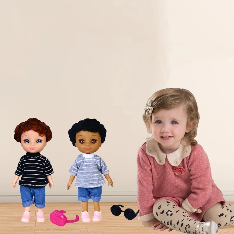Cute 6' Vinyl Doll Lifelike 6 inch craft dolls Pretend Play Boy Dolls For Kids