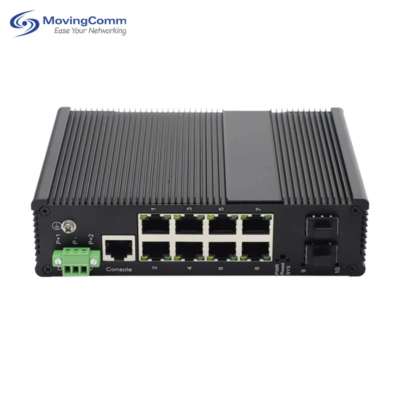 Factory Price Gigabit Industrial 10 Port Poe Switch 24V L2 Managed 8*10/100/1000Mbps Rj45 Poe Port With 2G Sfp Uplink