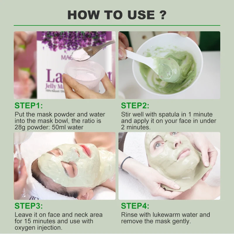 OEM Private Label Vajacial Facial Spa Salon 500g Peel Off Moisturizing Hydrojelly Mask Powder Alginate Mask For Face Neck