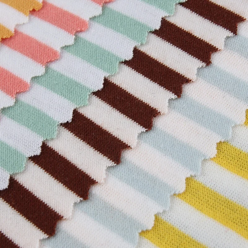 Checkered 95% cotton and 5% spandex Yarn-Dyed Strips Cotton Stretch Dry Fit Knit Fabric