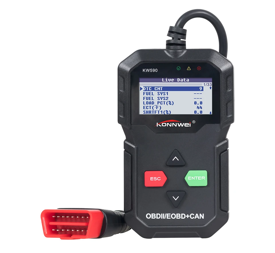  Горячая Распродажа OBD2 автомобильный диагностический инструмент KONNWEI KW590 сканер ошибок двигателя Автомобильный OBDII считыватель кодов