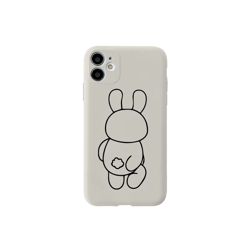 Funny cartoon bear phone case for iphone11 12 13 pro max liquid silicone xr xs all inclusive soft 7 8 Plus