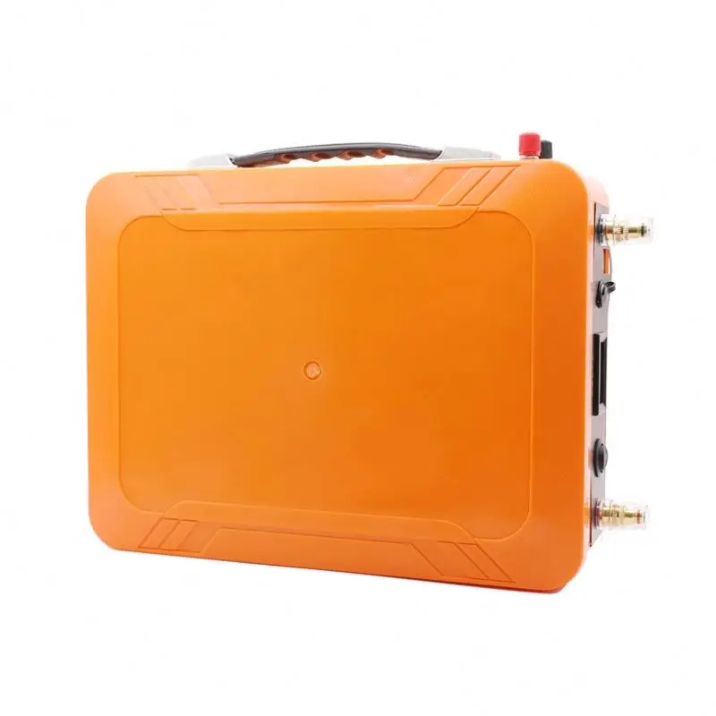 12V 5W Orange Portable Home Use Solar Generator Power Light Station System Kits