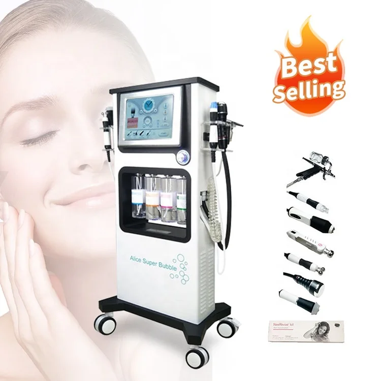 
7 in 1 Oxygen Jet Peel Bubble Machine CO2 Supper Bubble Facial Machine Water Dermabrasion RF Machine for wrinkel removal 