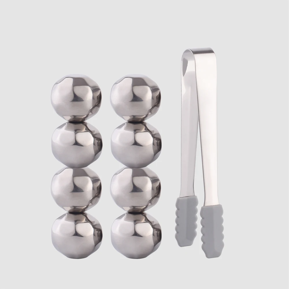 Factory Direct personalized custom artificial mini metal cocktail wine tool whiskey novelty reusable stainless steel ice cubes