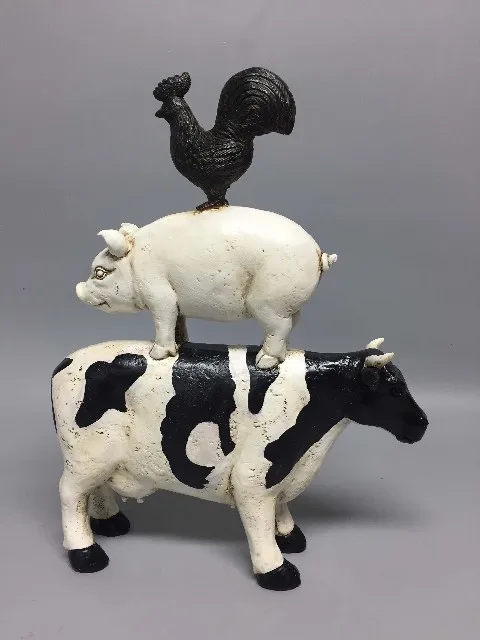 Polyresin Natural Animal Cow Pig Rooster decor home decoration