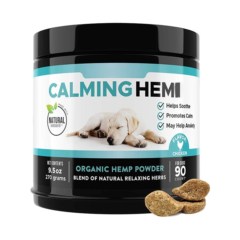 Private Label All-Natural Soothing Snacks Omega Calming Chews for Dogs Stress & Anxiousness