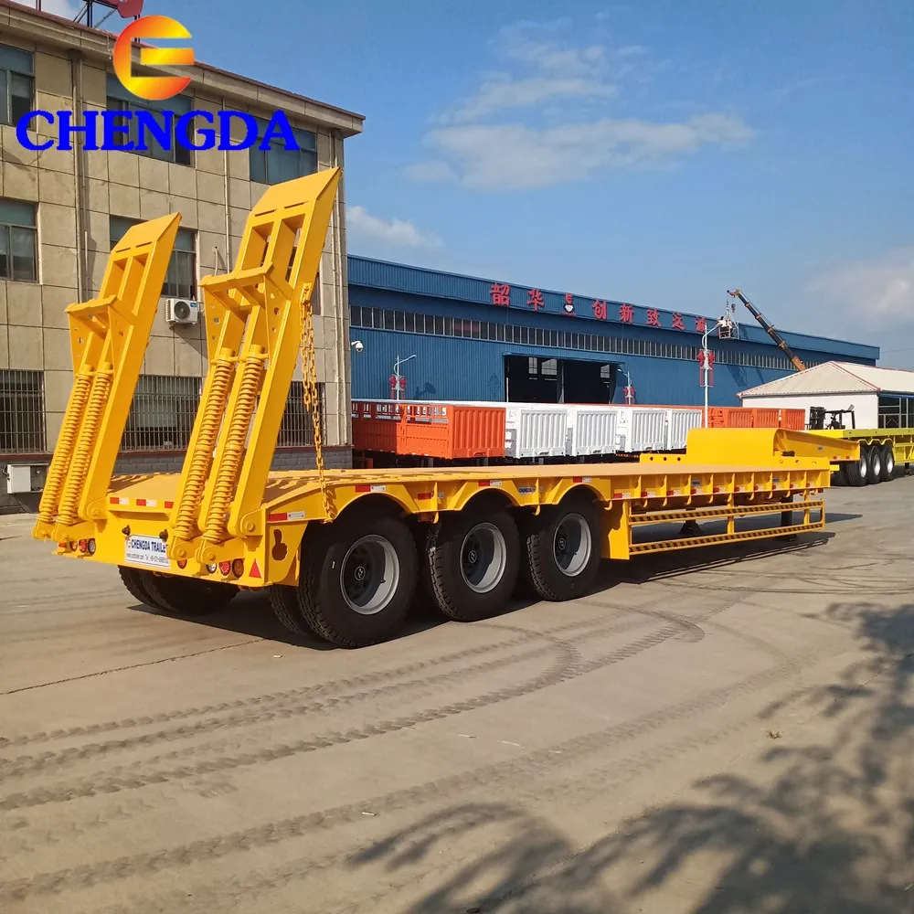 3 Axles Mechanical Low Bed Semi Trailer Lowboy Lowbed Trailer For Sale