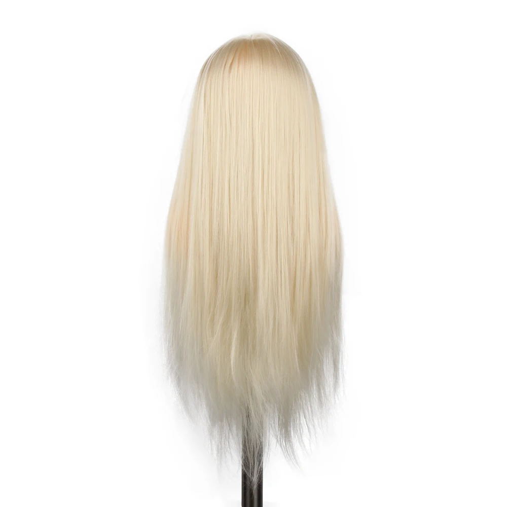 Hairdressing barber mannequin training heads long  hair white  with shoulders