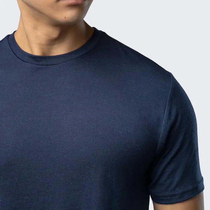 100% Merino Wool T Shirt Gym Slim Fit Short Sleeve Tee Crew Neck Apparel For Men