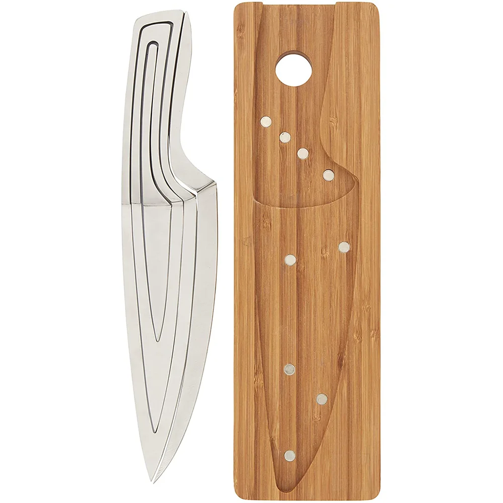 Уникальный набор кухонных ножей из нержавеющей стали премиум-класса 3cr14 4 предметов профессиональные ножи шеф-повара с магнитным бамбуковым держателем