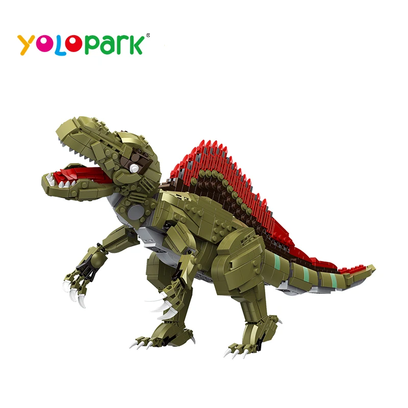 Hot Selling Multificence Series Building Block Spinosaurus Spine Back Dragon toys Baby Children Educational Stack Toys