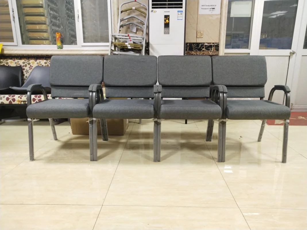 Factory Modern Connectable Padded Interlocking Metal Church Chair For Church Sanctuary