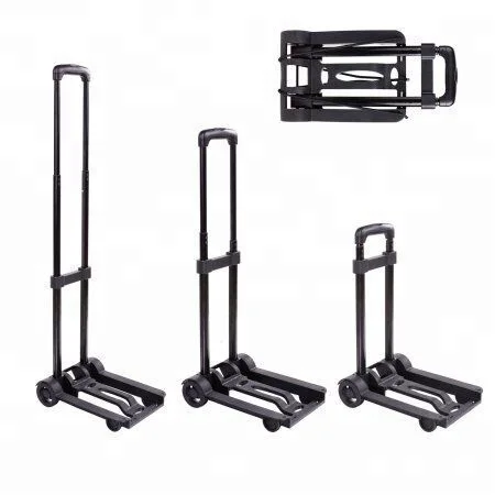 Plastic Folding hand truck  mini foldable luggage trolley Portable plastic luggage cart lightweight shopping cart
