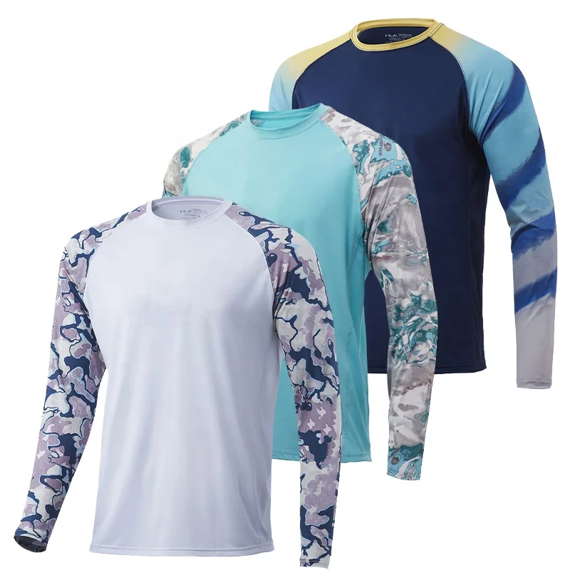 UPF50 мягкая быстросохнущая рубашка для рыбалки с принтом «Марлин», с длинным рукавом