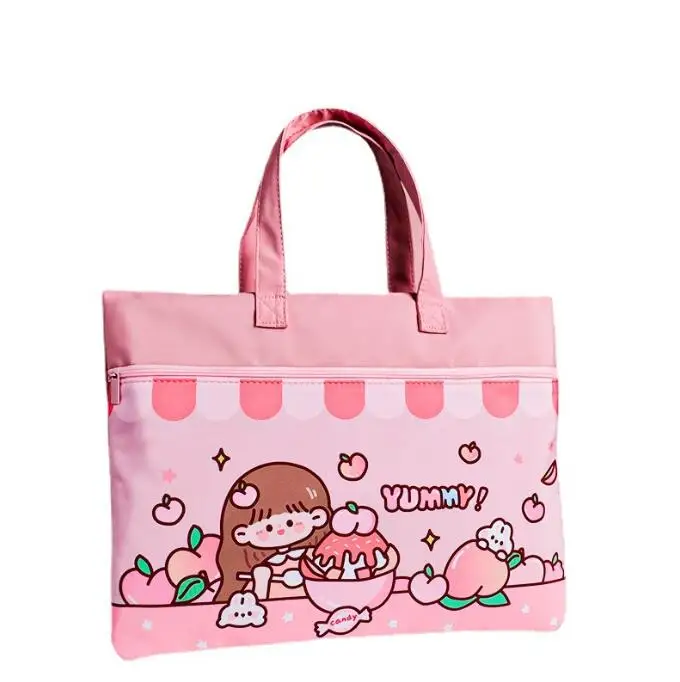 Милые Мультяшные девушки на молнии Сумка для документов книг сумка студентов книжная сумочка