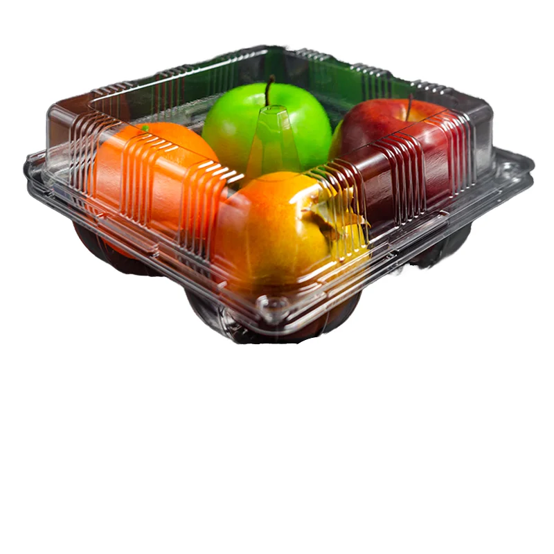 High Quality Transparent PET/PP Vinyl Plastic Blister Boxes Apple Fruit Recyclable Rectangle Packaging