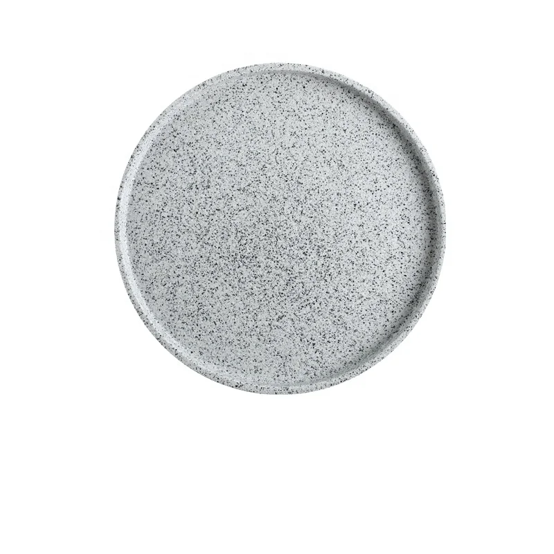 ceramic Steak plate marble pattern tray creative granite tableware hotel storage tray