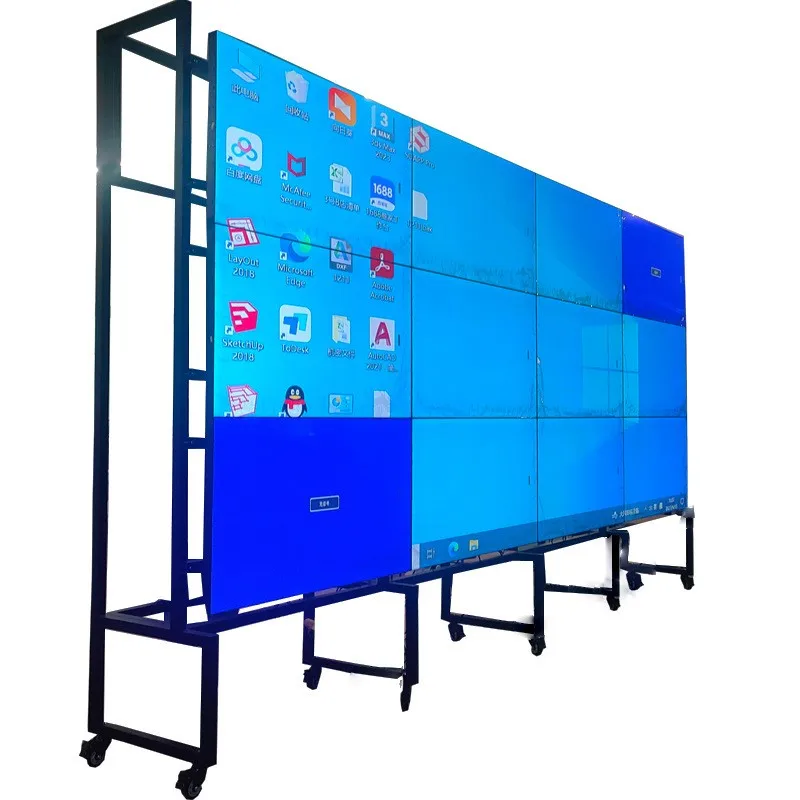 Design and development of store video playback display rack customized large and movable LCD LED splicing screen bracket