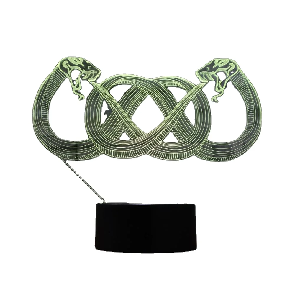 Snake shape decorative bedside lamp 3d visual home dressing night light