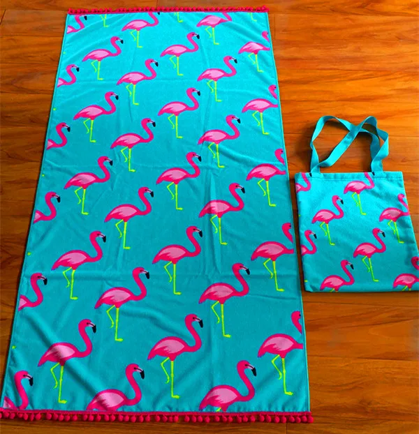 Custom design printed beach towel with pillow