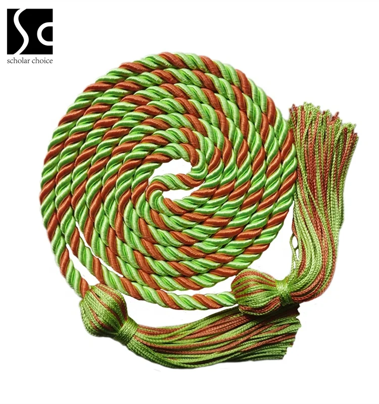 Royal Blue/orange Bicolor Two-color  Graduation Cords With Graduation Tassels Graduation Honor Cords