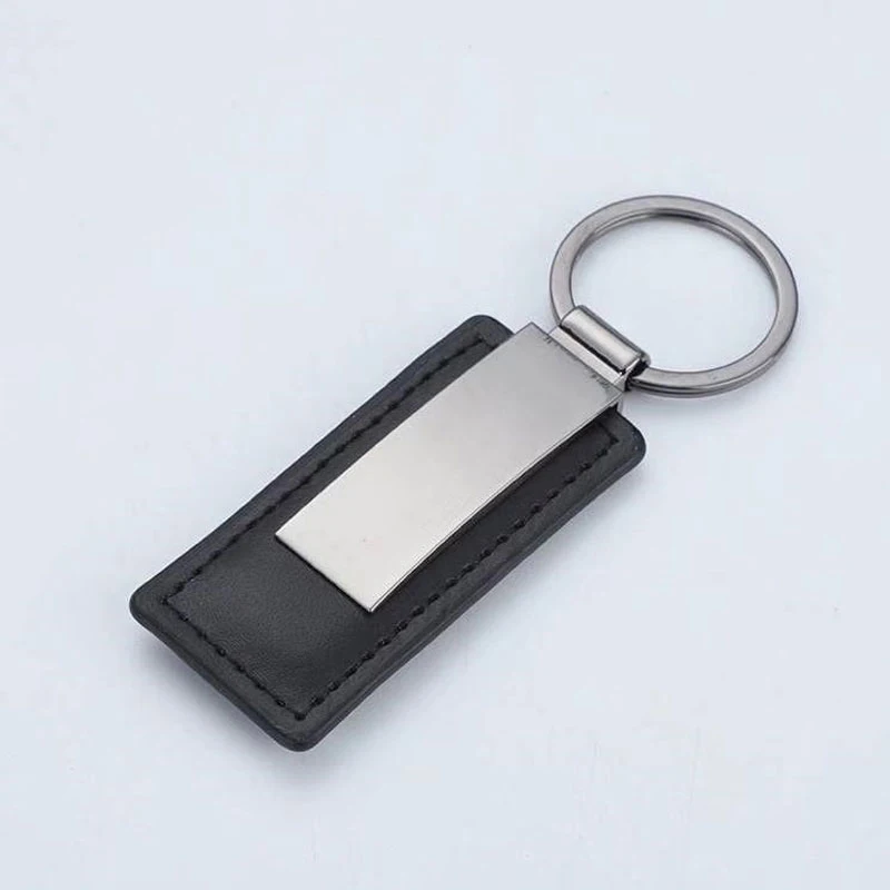 Keyring Keychain Wholesale Promotion Personalized Engrave Custom Car Logo Luxury Pu Leather Keychain For Promotional Gifts