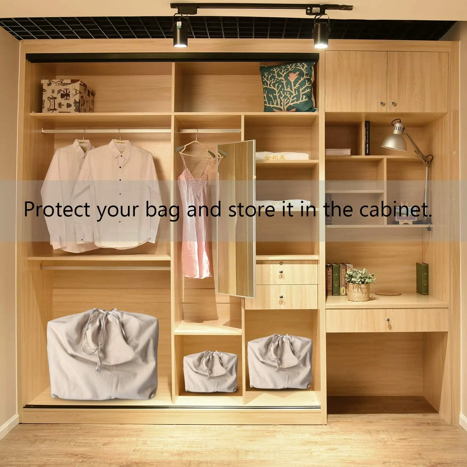 manufacture wholesale big capacity custom printed logo women designer luxury shoes handbag Drawstring cotton dust bag